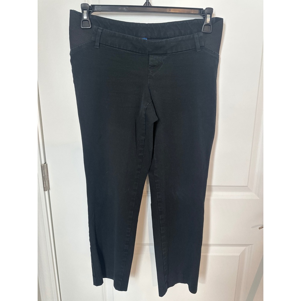 Old Navy Maternity Pixie Straight Side Panel Black Pants Trousers Workwear